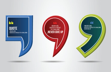 Quotes banner design social media post media template.Empty speech dialog ad text box.Vector design for edit.