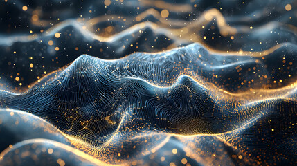 Dynamic neural network background wallpaper abstract waves in a dark environment for ai and machine learning concepts