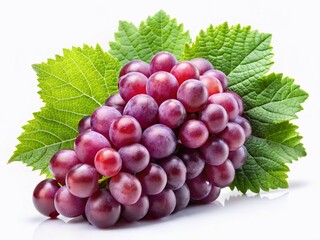 Fototapeta premium Lush Green Grapes with Leaf - Fresh Fruit Stock Photo