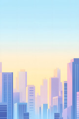 Obraz premium Flat City Skyline Illustration Background