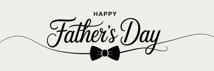 Happy Father's Day text with a stylish bow tie for a celebratory greeting card design.