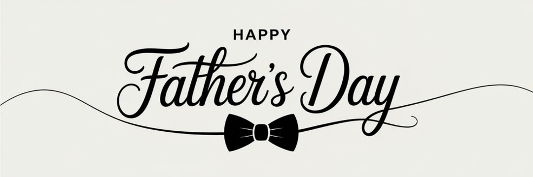Happy Father's Day text with a stylish bow tie for a celebratory greeting card design. - Powered by Adobe