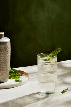 Single Vodka Collins with Mint Garnish