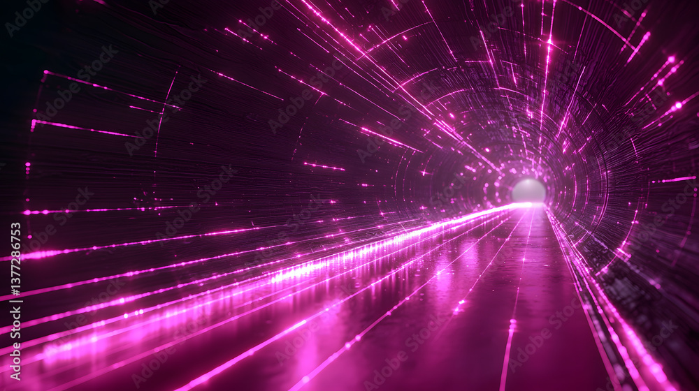 Poster dynamic blockchain cybersecurity visualization futuristic tunnel digital wallpaper abstract backgrou