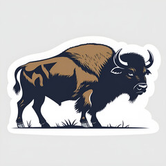 buffalo silhouette, bison, wild west, American plains, strong animal, Western logo, ranch branding, nature icon, cowboy theme, powerful beast

