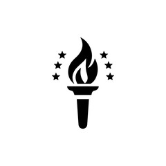 Fire torch icon with transparent background