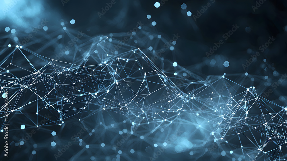 Poster visualizing cloud computing and decentralized systems background wallpaper technology environment ab