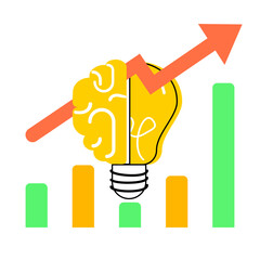 Hand drawing idea light bulb held by hand representing creativity and business growth vector background.