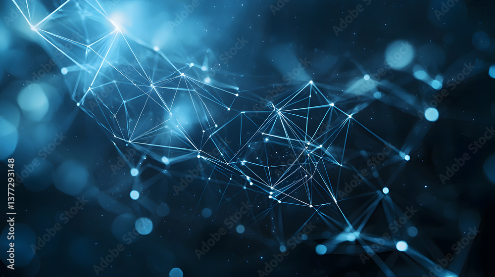 Poster visualizing cloud computing and decentralized systems background dynamic wallpaper technology abstra