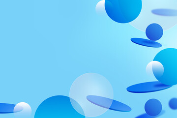 Abstract 3D geometric circle gradient soft light blue bokeh background for Graphic business background technology digital design illustration web template background backdrop desktop wallpaper bubbles
