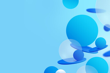 Abstract 3D geometric circle gradient soft light blue bokeh background for Graphic business background technology digital design illustration web template background backdrop desktop wallpaper bubbles