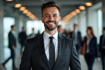 Fototapeta premium Successful Businessman with an Energetic Corporate Ambience