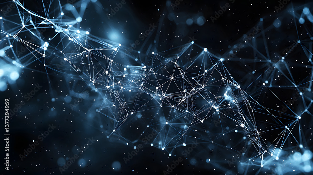 Poster dynamic cloud computing and decentralized systems visualization wallpaper futuristic background digi