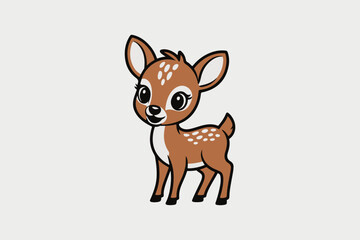 cute deer Black and White Vector