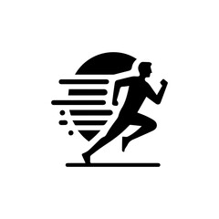 Marathon running icon with transparent background