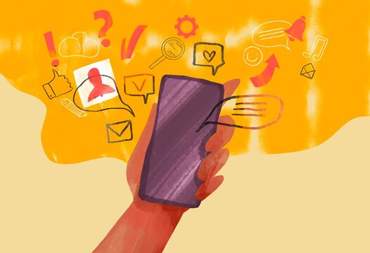 Concept of modern communication using social media 