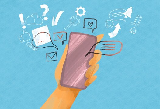 Concept of modern communication using social media 