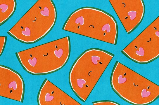 Happy watermelon summer fruit