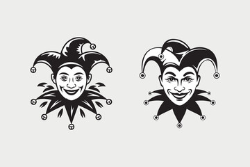 joker face Black and White Vector