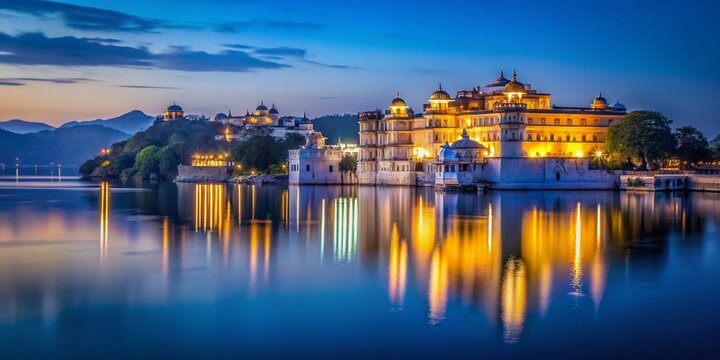 Majestic Lake Palace Udaipur, India: Long Exposure Night Photography