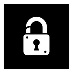 Security lock icon with transparent background