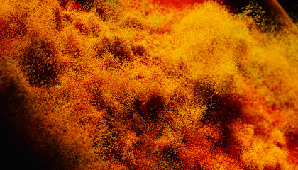 Abstract Particle Swirl on Dark Background 