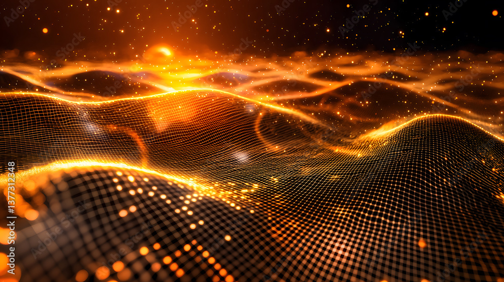 Poster quantum computing data visualization abstract background digital wallpaper futuristic environment hi