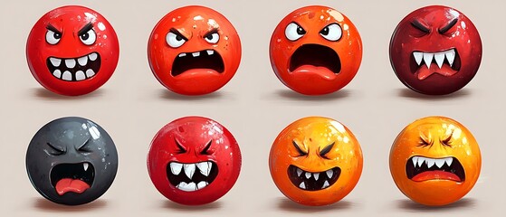 Angry Emojis Set.