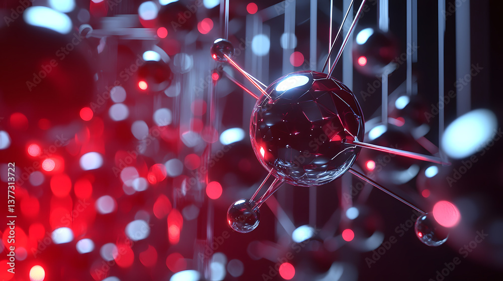Poster quantum computing data visualization abstract background wallpaper technology environment multidimen