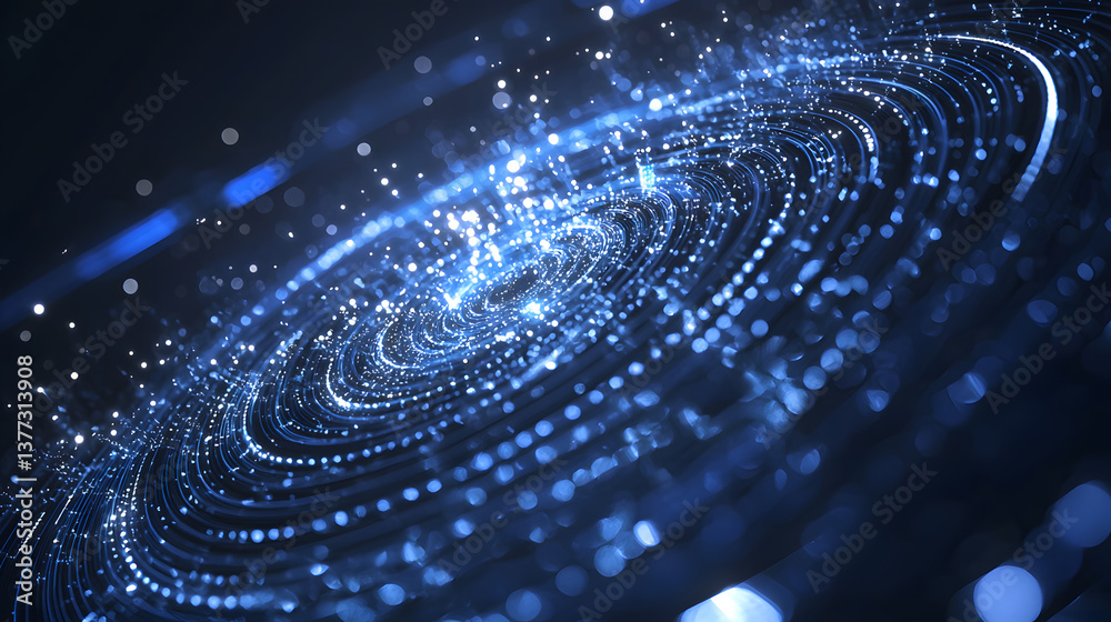 Poster dynamic quantum computing visualization abstract background digital wallpaper high-tech environment 