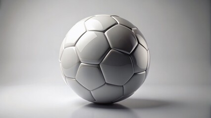 Minimalist 3D Soccer Ball Wallpaper, Isolated White Background