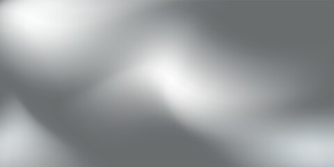 Silver foil background with metal mirror texture. Chrome gradient surface with light gloss. Vector aluminum grey