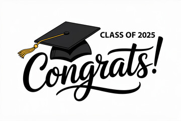 Celebratory graduation illustration with 'Congrats' and 'Class of 2024'.