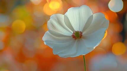 Obraz premium White flower in soft focus, bokeh background