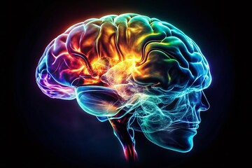 Minimalist Brain Scan Medical Image: Abstract Neurological Diagnostic