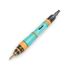 Naklejka premium Precision Micro Screwdriver Tool Teal and Orange Handle Close up Product Shot