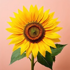 Fototapeta premium an AI Image Generator, Bright Yellow Sunflowers on White Background