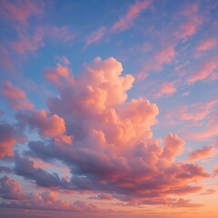 Colorful Sunset Sky with Pink and Purple Clouds – Scenic Cloudscape at Dusk