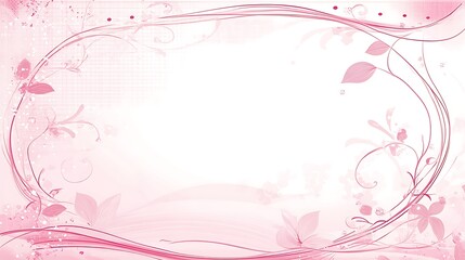 A pink floral frame design for decorative or invitation purposes