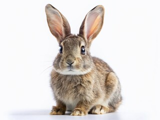 Minimalist White Rabbit Cutout - Isolated PNG Image for Design Projects