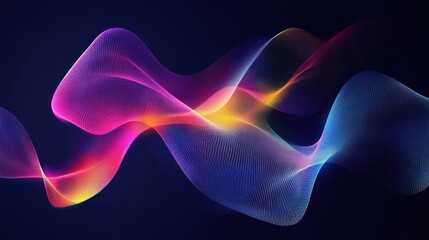 Fototapeta premium Abstract dark blue background with colorful neon lines, geometric shape vector presentation design for business and technology template.