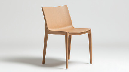 A wooden chair with a brown seat and back