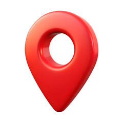 Minimalist Red Location Pin 3D Icon