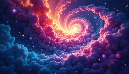 Abstract swirling nebula, cosmic seamless loop, cosmic, graphic