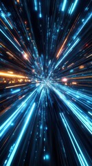 Abstract representation of high-speed data transfer or space travel