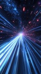 Obraz premium Abstract representation of speed and light in a digital tunnel