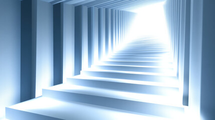 Obraz premium bright, minimalist staircase leading to illuminated space
