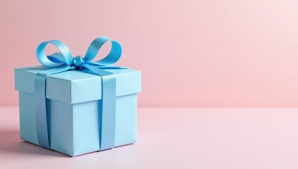 Obraz premium Subtle pastel gift box pattern, soft blue and pink, seamless, graphic
