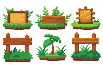 Potted plant illustration with wooden furniture and home decoration