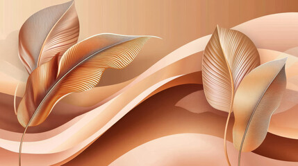 Elegant leaves in warm tones create soothing atmosphere
